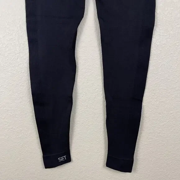 Set Active Sculptflex Power High Rise Leggings Black Size Medium Athleisure Yoga - Picture 8 of 11